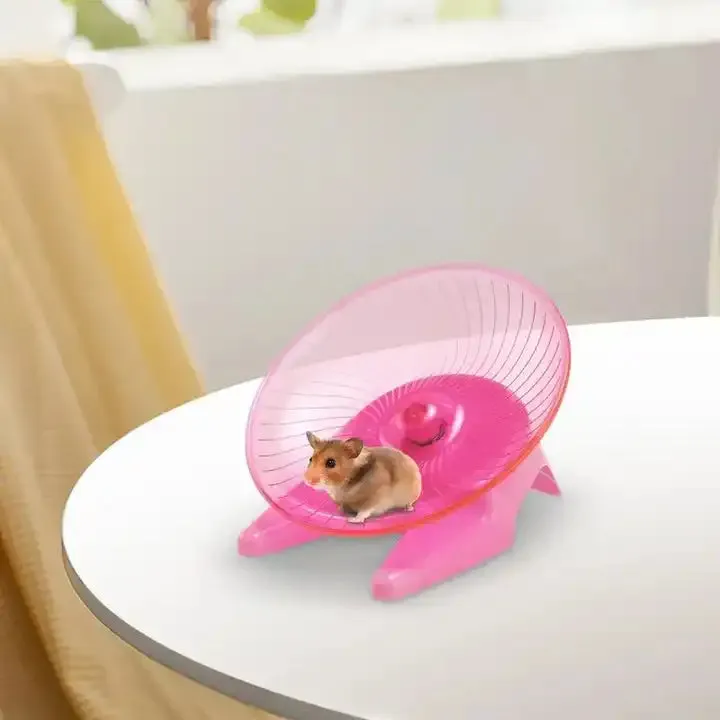 عجلة مستقرة الهامستر شفاف صحن عجلة عصرية لوازم الصغيرة للقزم الهامسترSaucer Wheel Fashionable Small Animal Supplies for Dwarf Hamster Golden Bear