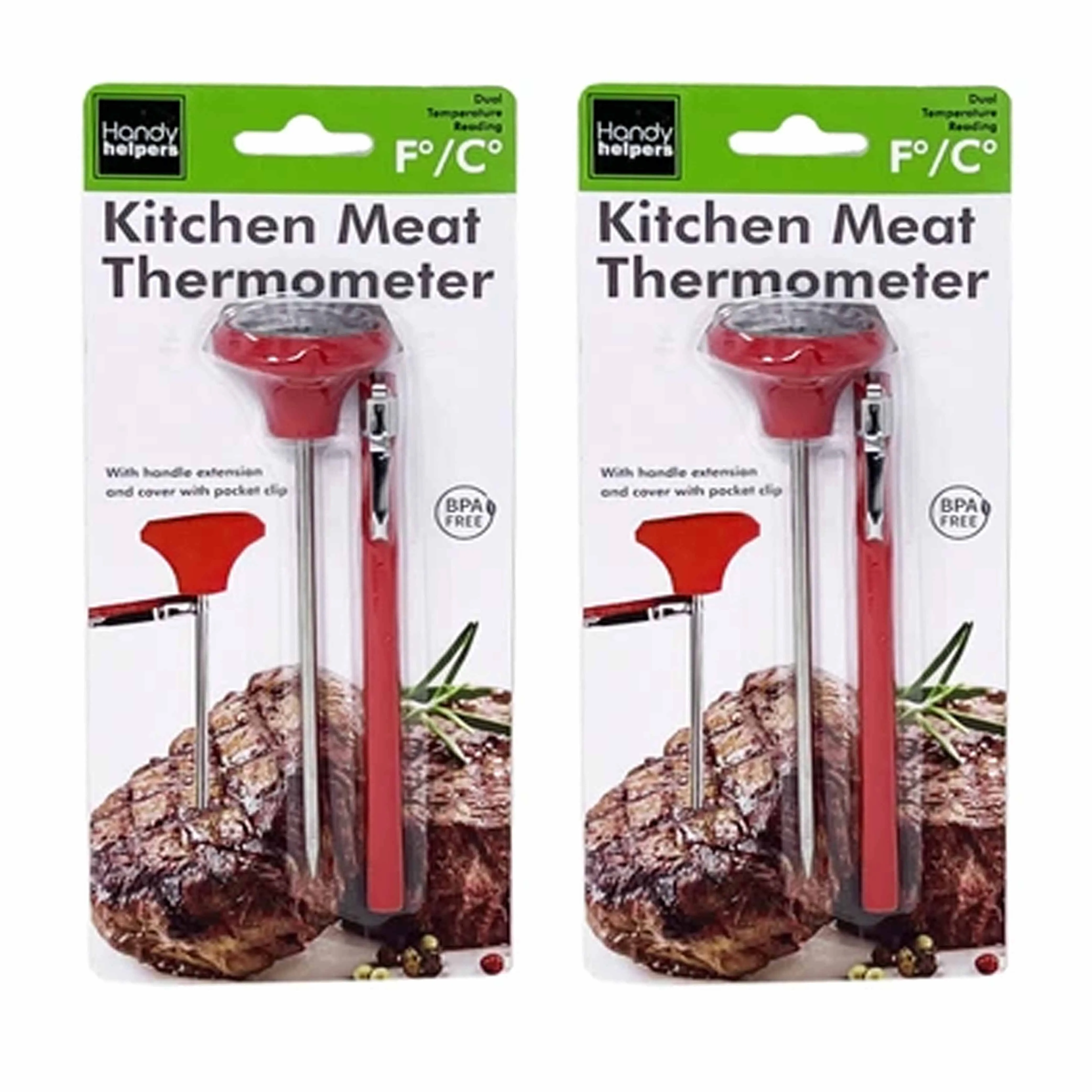2 Oven Safe Meat Thermometer Dial 1 3/4 Inch Temperature C F Beef Poultry Pork