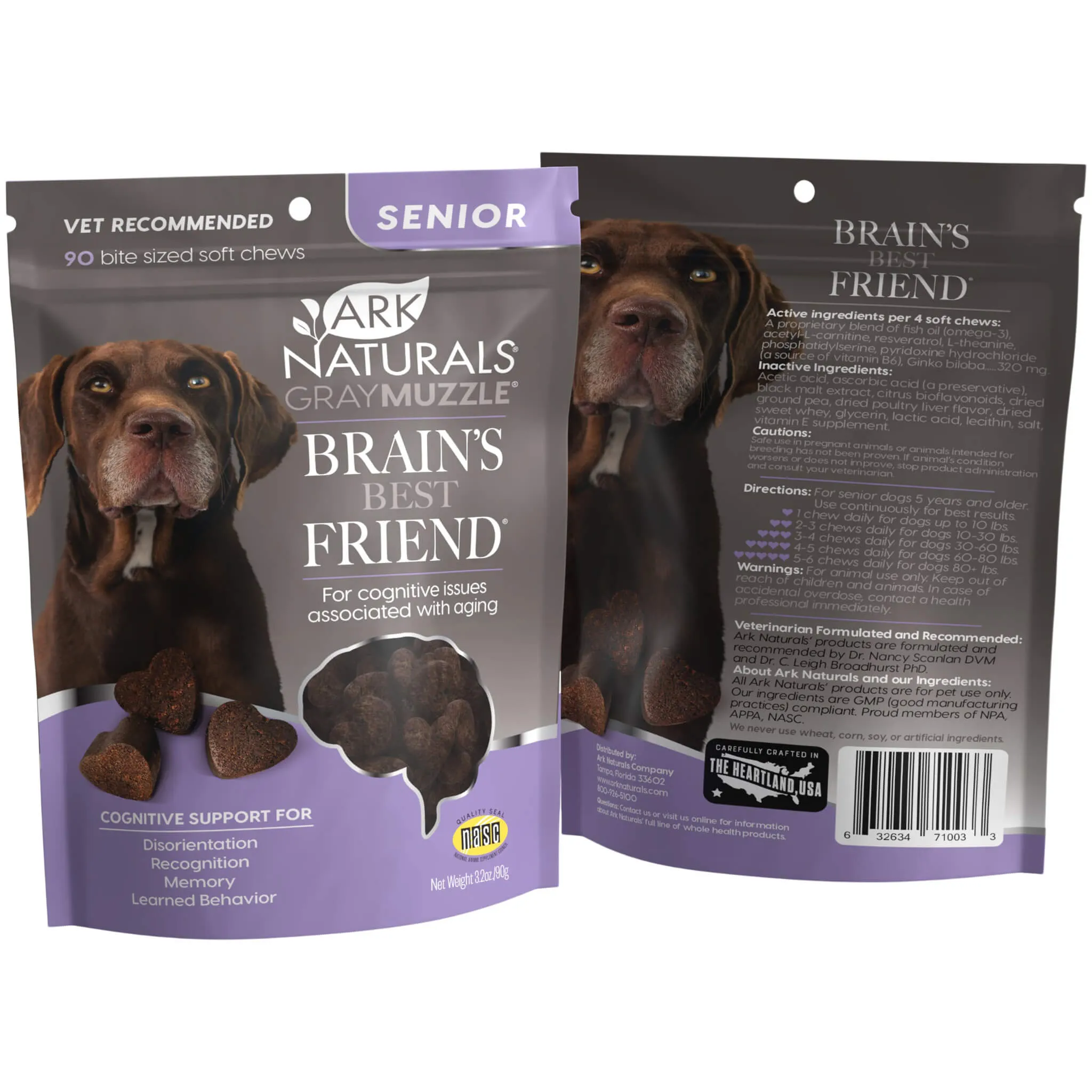 Ark Naturals Gray Muzzle Brain's Best Friend for Senior Dogs