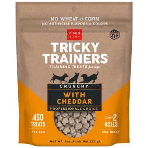 Cloud Star Crunchy Tricky Trainers Cheddar Flavor Dog Treats; 8oz. Bag