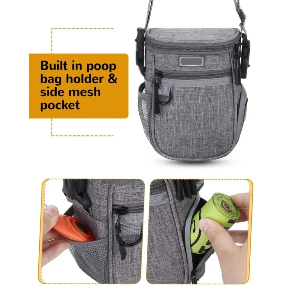 Durable Waterproof Adjustable Built-in Poop & Treat Dog Pouch for Training, Traveling, Walking