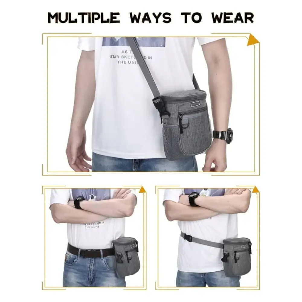Durable Waterproof Adjustable Built-in Poop & Treat Dog Pouch for Training, Traveling, Walking