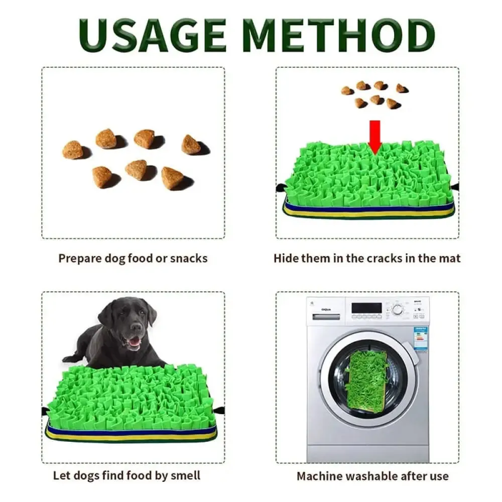 Eco-friendly Durable Slow Feeding Dog Puzzle Snuffle Mat for Pet Training Encourage Foraging Skills