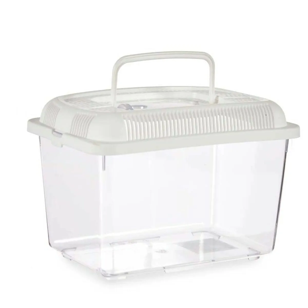 Fish Tank with Handle Large White Plastic 7 l 20 x 20 x 30 Cm 8 Units