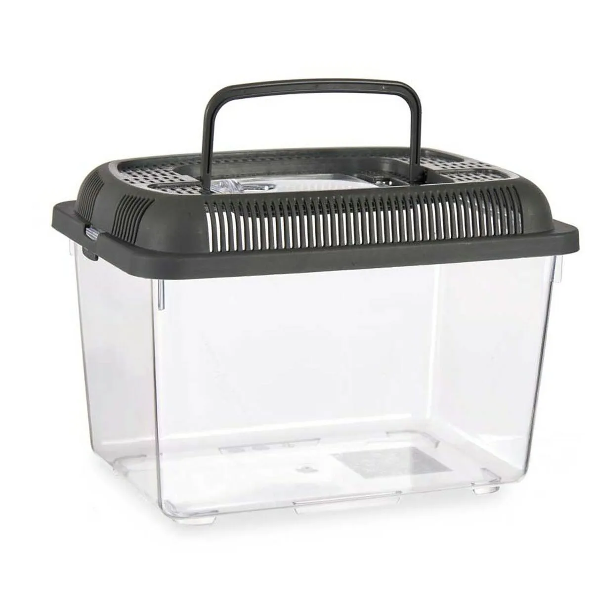 Fish Tank with Handle Medium Anthracite Plastic 3 l 17 x 16 x 24 Cm 12 Units