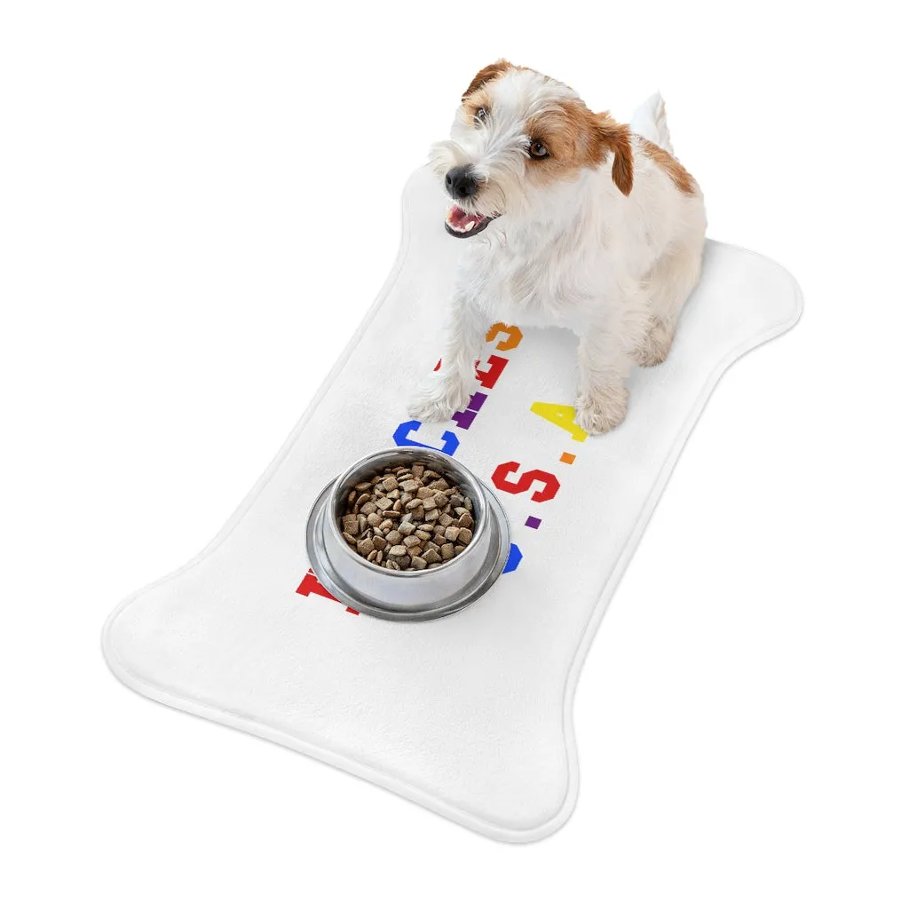 Hillcrest, U.S.A. Rainbow Logo Bone Shaped Dog Feeding Mat