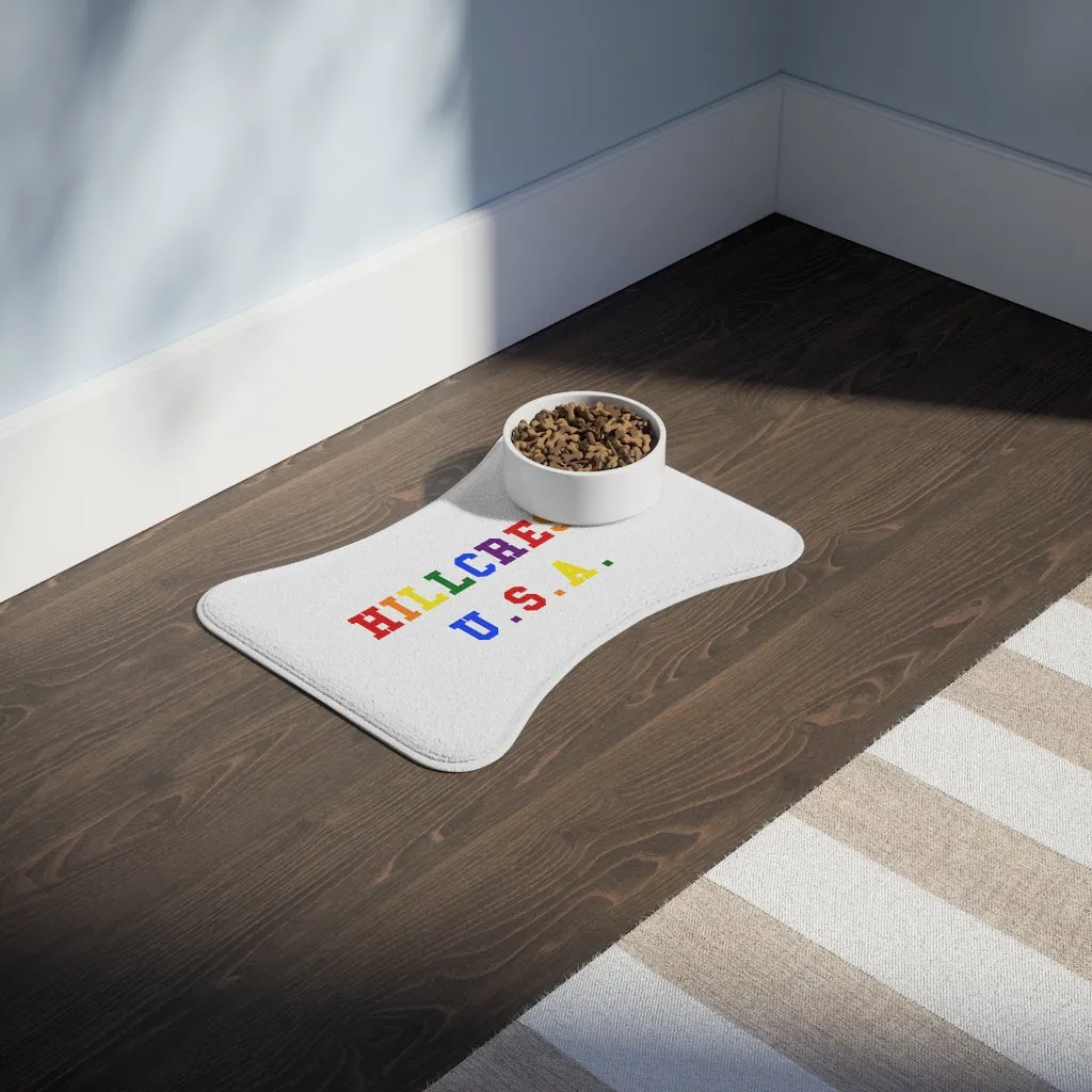 Hillcrest, U.S.A. Rainbow Logo Bone Shaped Dog Feeding Mat