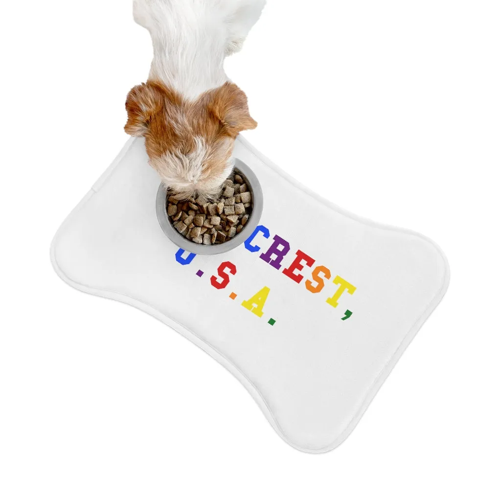 Hillcrest, U.S.A. Rainbow Logo Bone Shaped Dog Feeding Mat