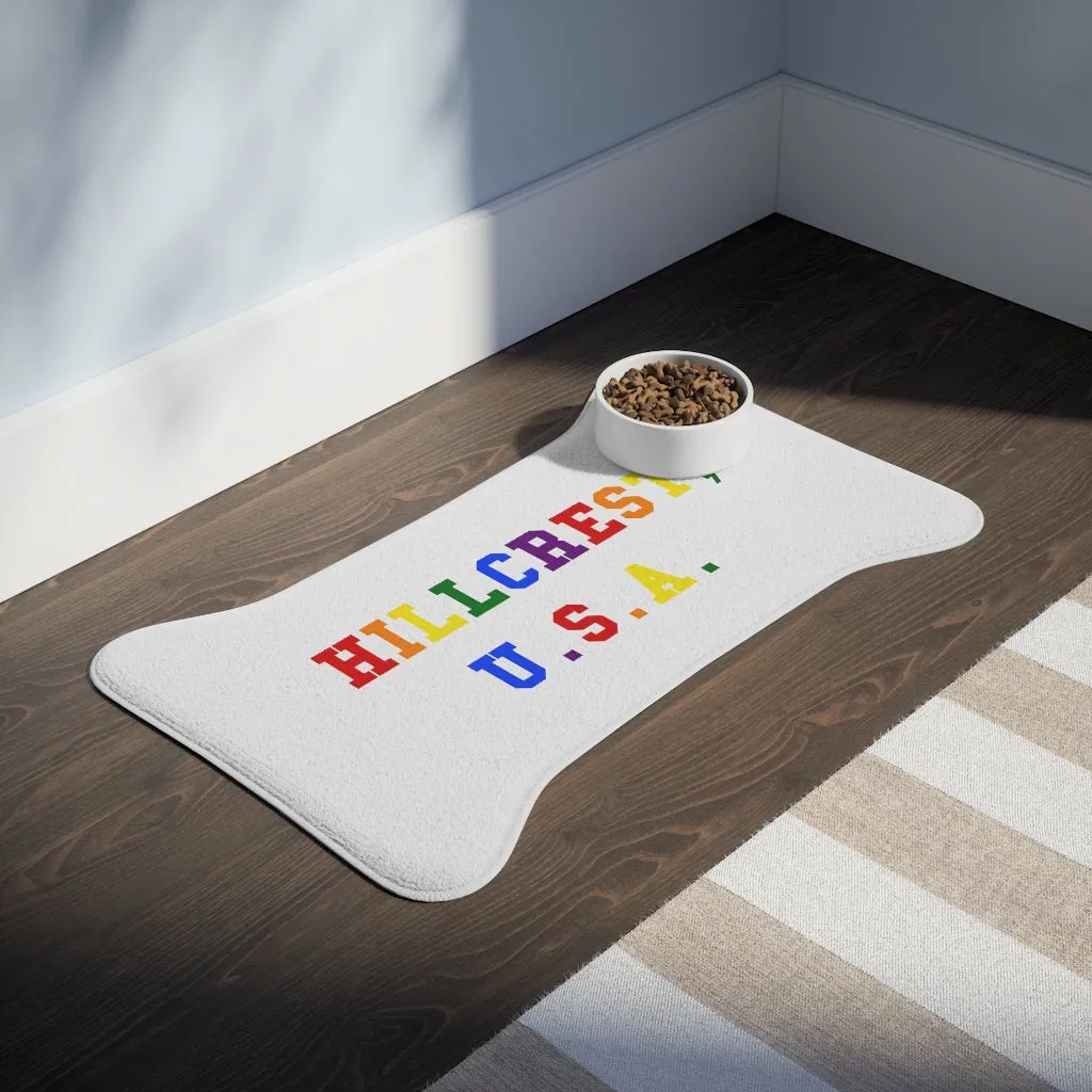 Hillcrest, U.S.A. Rainbow Logo Bone Shaped Dog Feeding Mat