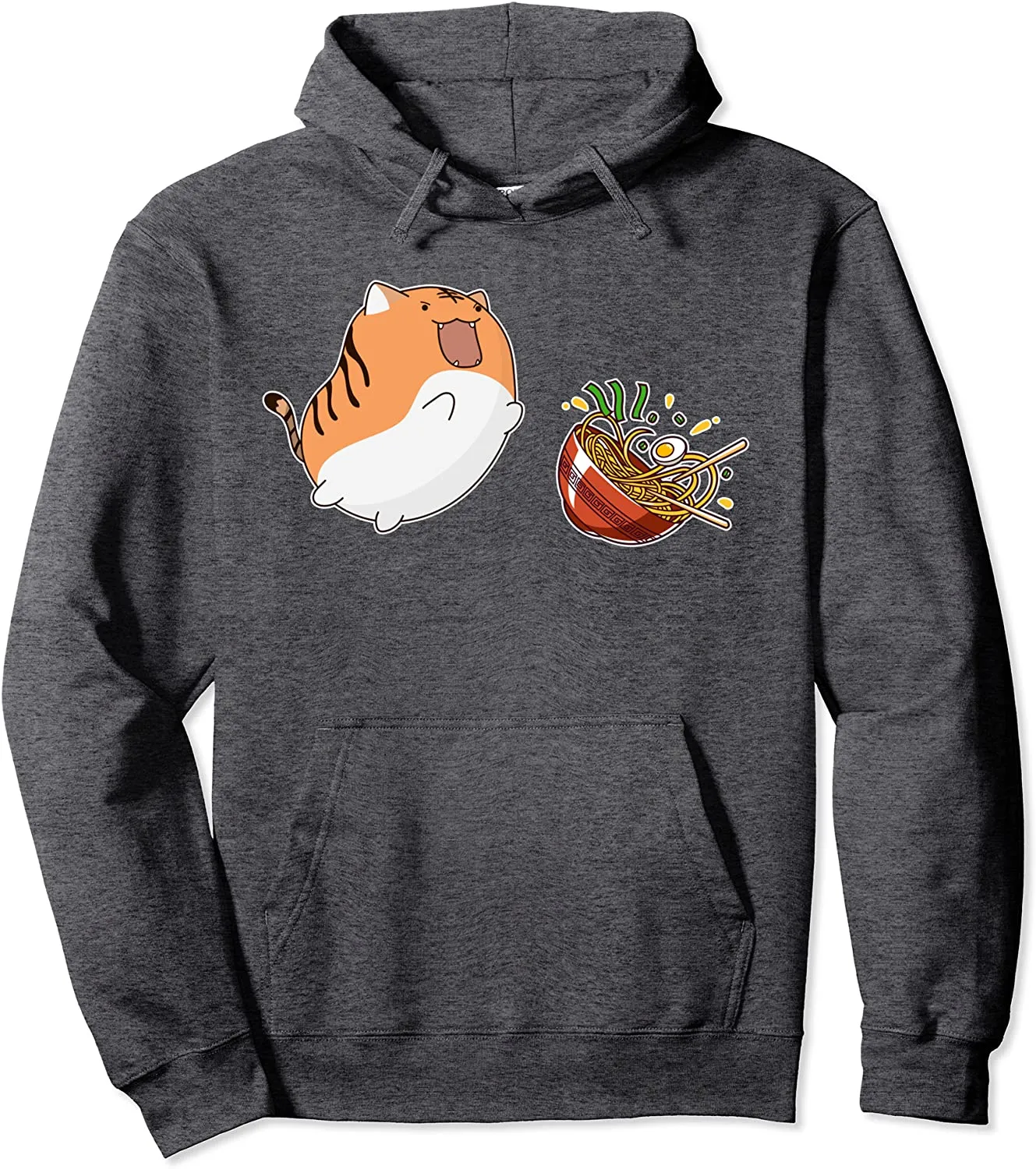 Kawaii Jumping Cat Ramen Noodles Japan Anime Kitty Feline Pullover Hoodie