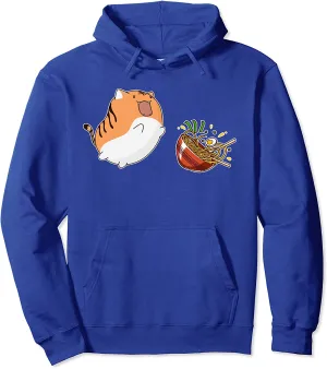Kawaii Jumping Cat Ramen Noodles Japan Anime Kitty Feline Pullover Hoodie