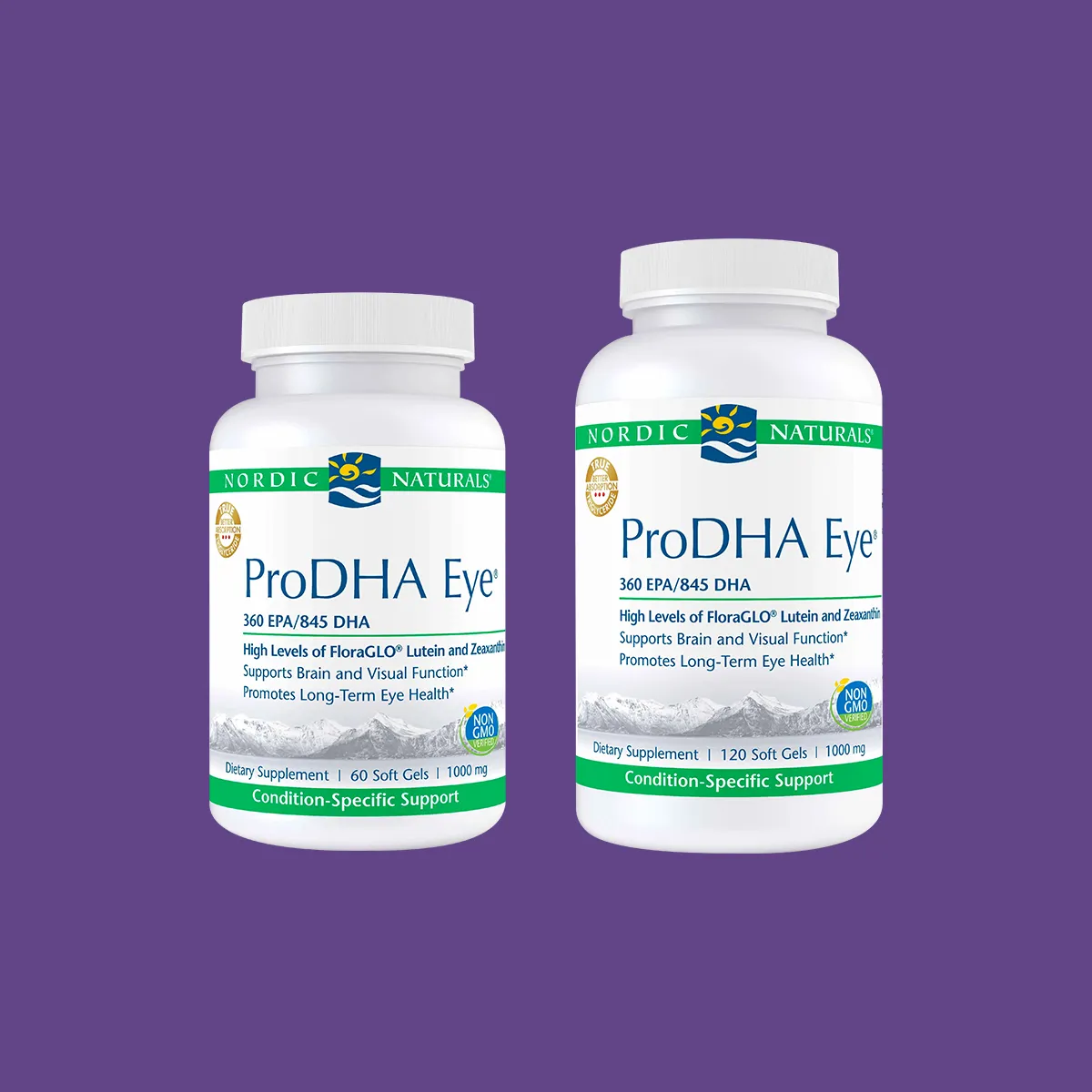 Nordic Naturals ProDHA Eye, Lemon - 60/120 Soft Gels - 1460 mg Omega-3   FloraGLO Lutein & Zeaxanthin -
