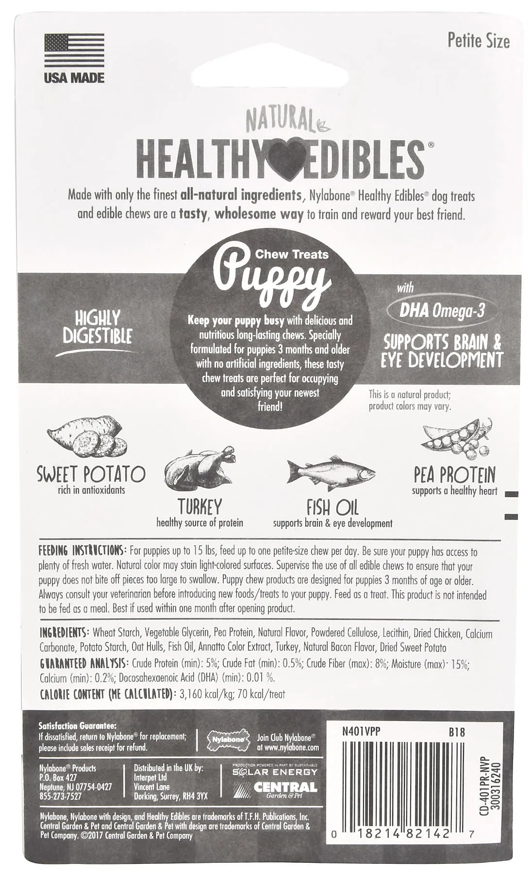 Nylabone Healthy Edibles for Puppies, Petite, 4 pack