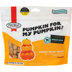 Primal Pet Foods Pumpkin For My Pumpkin Chicken, Pumpkin & Goat Milk Dog Treats (2 oz)