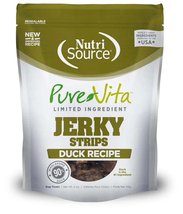 Pure Vita Duck Jerky Healthy Jerky Treats for Dogs